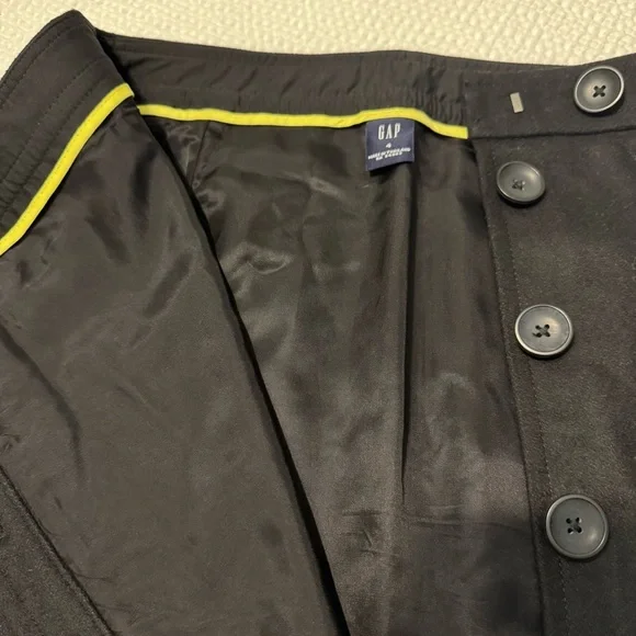 GAP womens black mini skirt 4 wool blend button up fully lined Y2K 90s 2000s - Picture 13 of 15